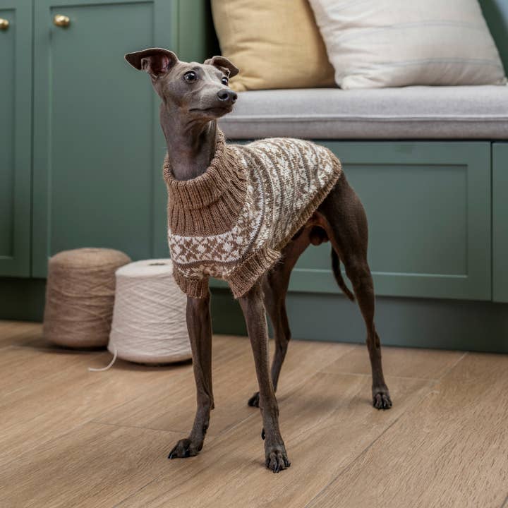 Christmas Snowflake Natural Alpaca Dog Sweater for wholesale by Alqo Wasi