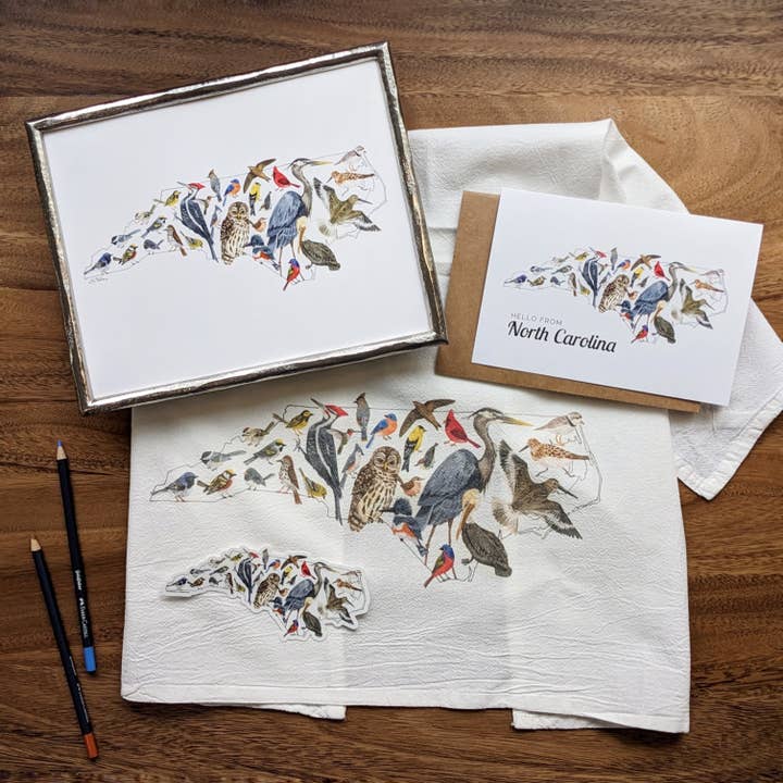 Papermill Creative - Wholesale Stationery/Notecard Set - North Carolina Birds notecard set3
