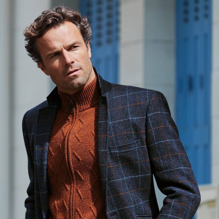 Harris Tweed jack met getailleerde pasvorm voor heren - Aird voor wholesale door The Scotland Kilt Company