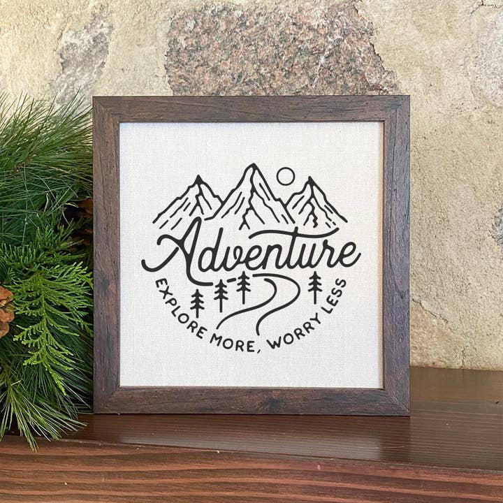 Cartel enmarcado Adventure-Explore More para venta al por mayor de North & Pine