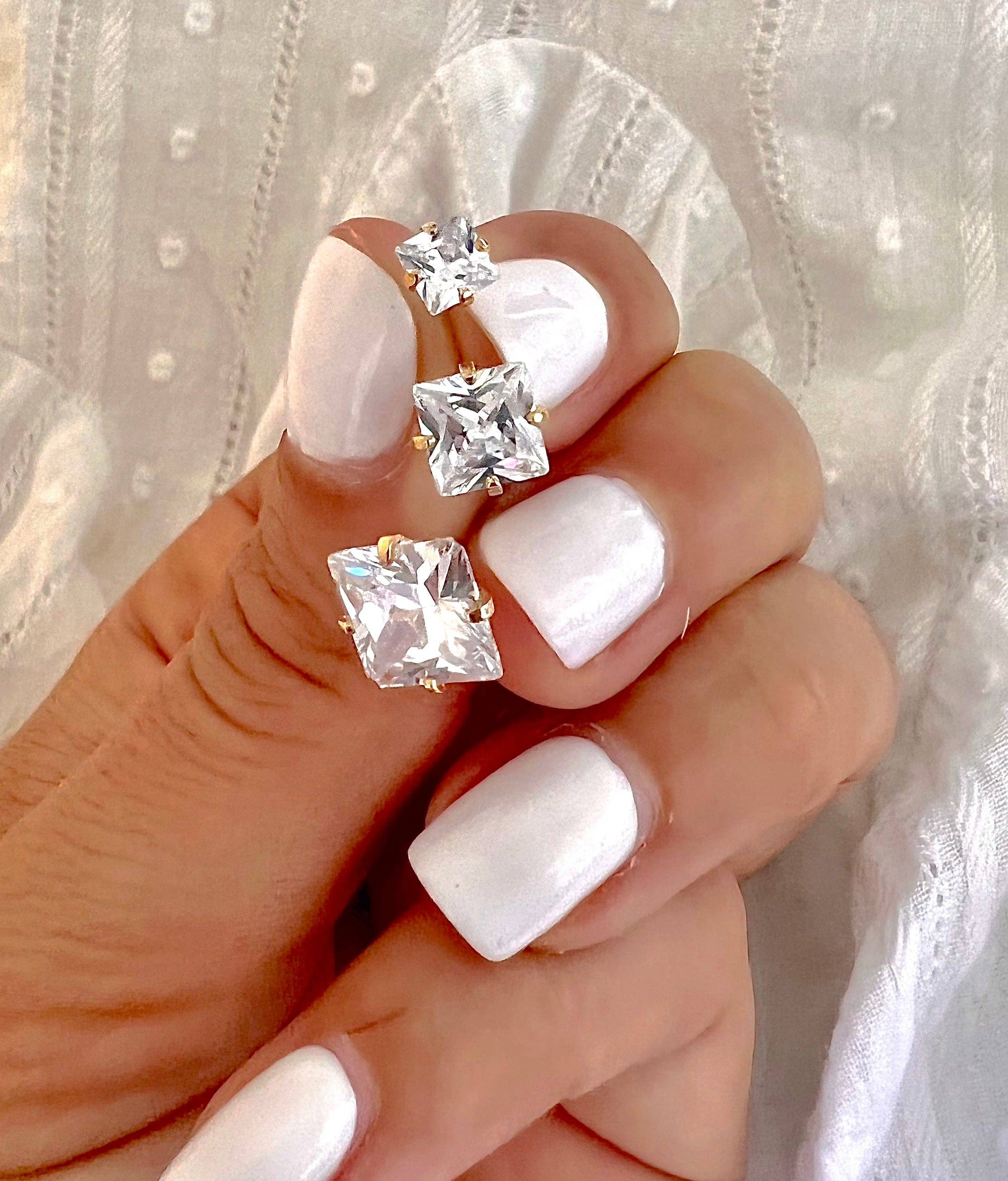 The Views & Co - Wholesale Stud/Post Earrings - Princess Cut Stud2