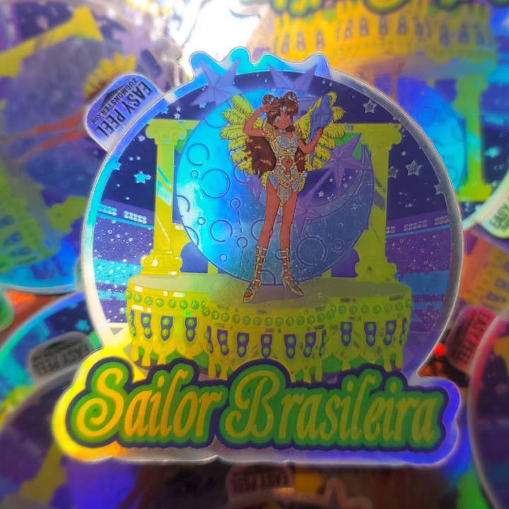 AUTOCOLLANT HOLOGRAPHIQUE BRÉSIL pour la vente par Loquita bath and body