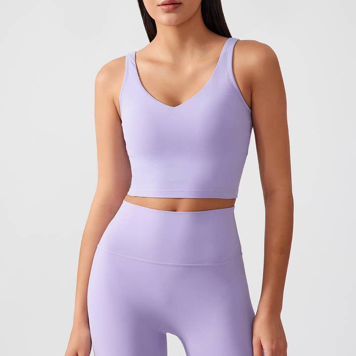 Sodalemon - Wholesale Sports Bra - Women's - Women Fixed Chest Cushion Sport Bra Yoga Sport Tank Top16