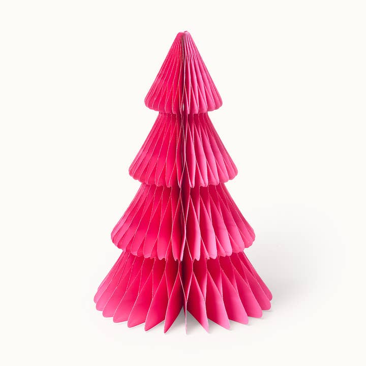 Albero di Natale di Carta Rosa 35cm per la vendita all'ingrosso da parte di by Vivi.