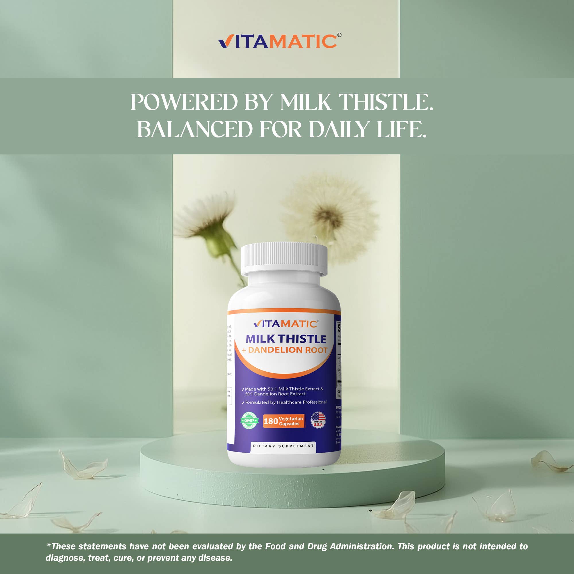 Vitamatic – wholesale Oral supplement/vitamin – Vitamatic | Milk Thistle 50:1 Extract | 180 Veg Capsules3