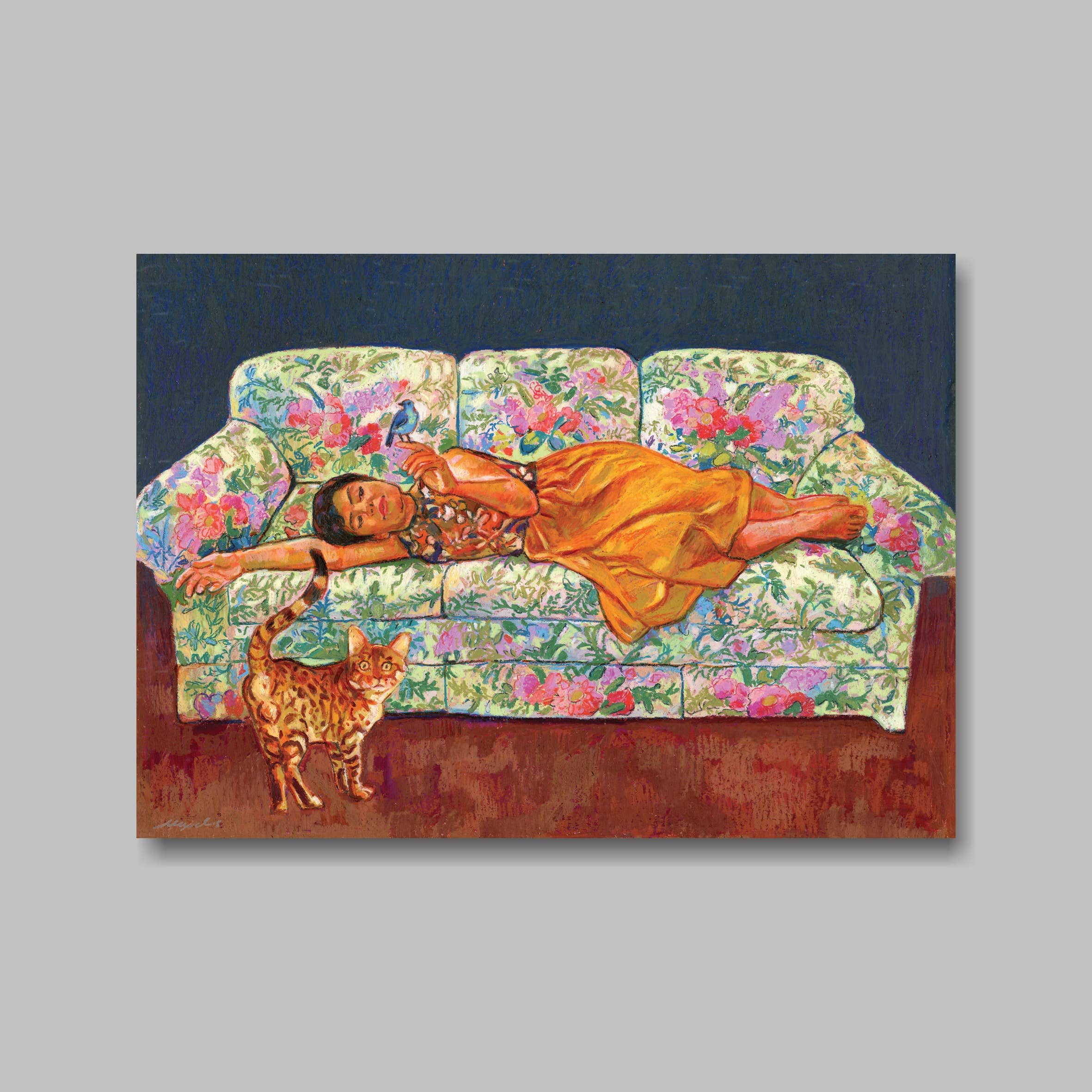 Atelier No.1 - Wholesale Postcard - Postcard, DIN A6, Woman, cat