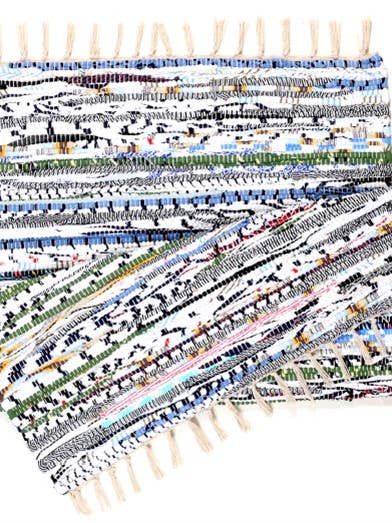 Tapis en coton recyclé Hippie Chic™, 2 x 3, blanc pour la vente par Jafsons International