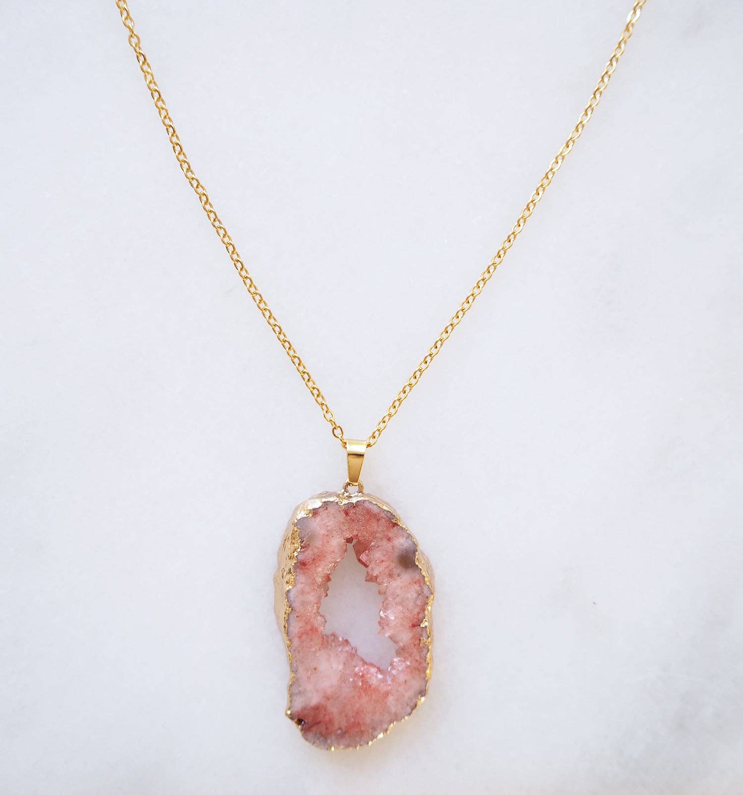 Tuuli Stones - Wholesale Pendant/Charm Necklace - Coral Druzy Sprinkle Necklace for Vitality & Joy1