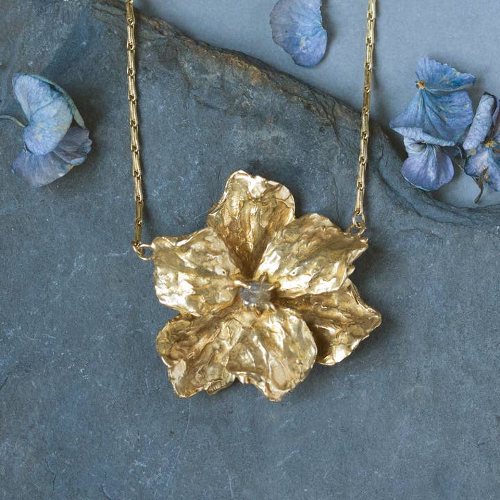 Geranium Solo Pendant for wholesale by Emilie Shapiro Jewelry