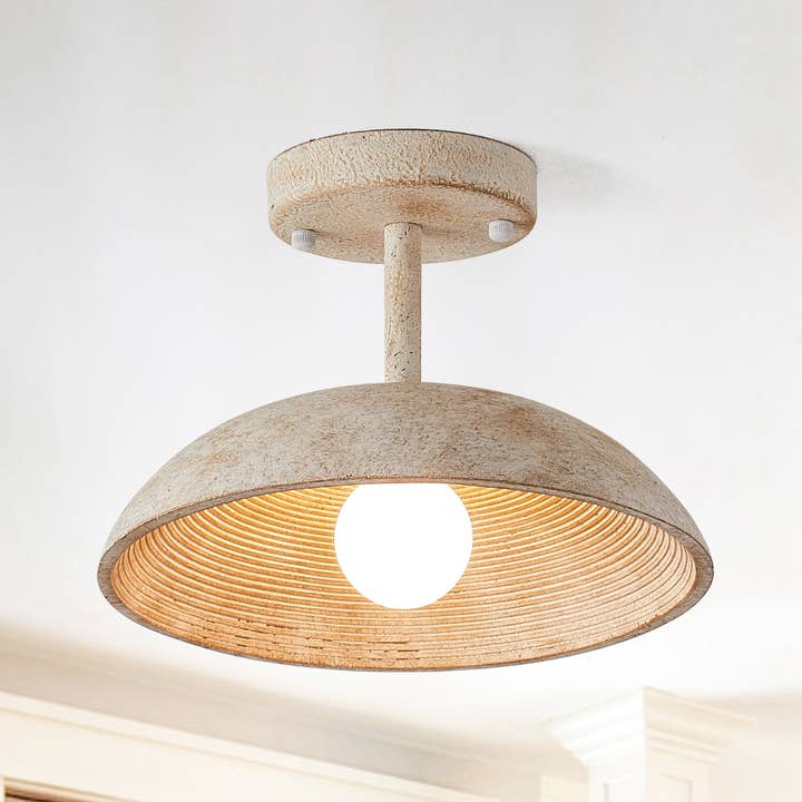Brio Lighting - Wholesale Chandelier/Hanging Light - Lusteria 1-Light Iron Farmhouse Semi Flush Mount Ceiling Light