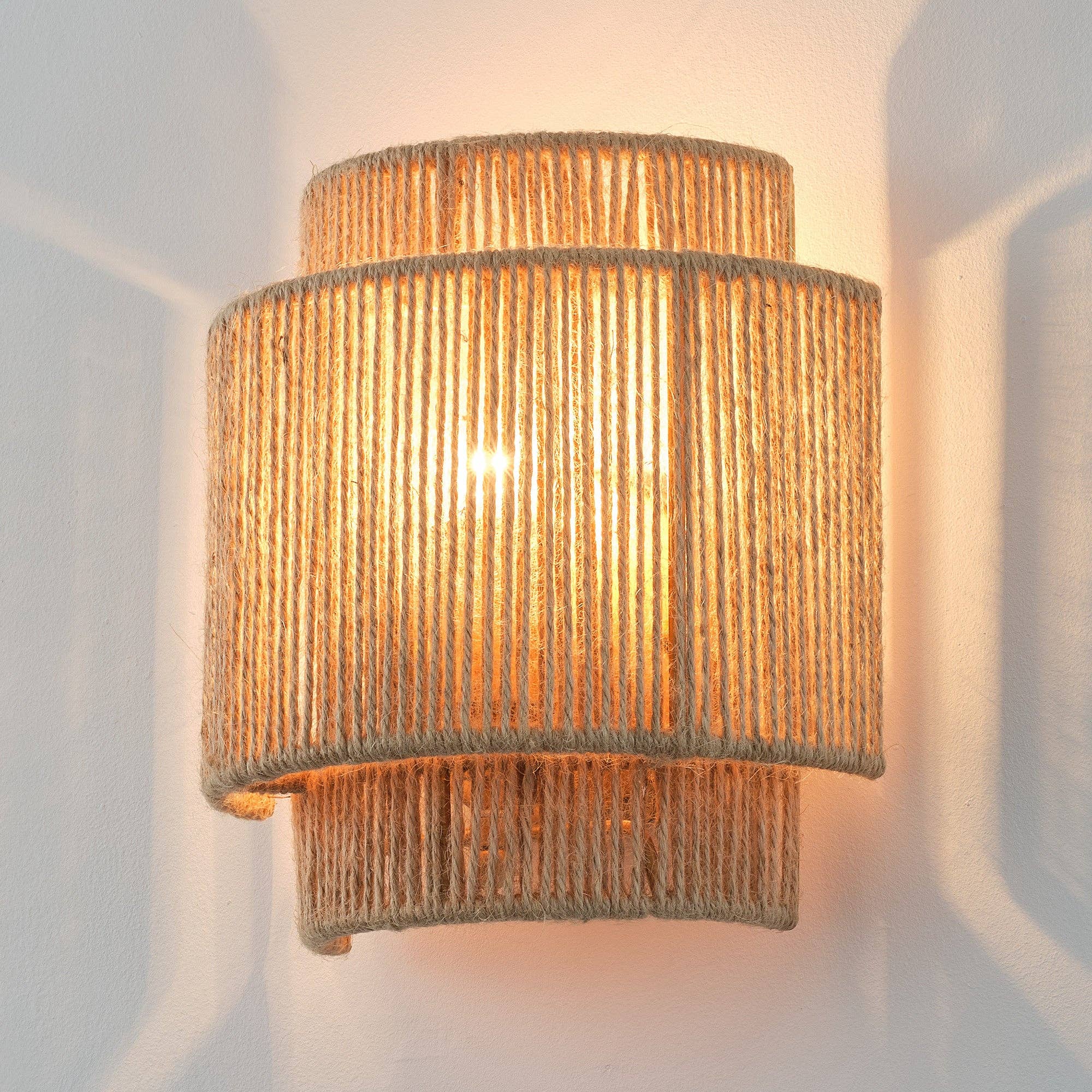Brio Lighting - Wholesale Sconce - Lusteria 9" Boho Hand Woven Rope 1-Light Wall Sconce Light6