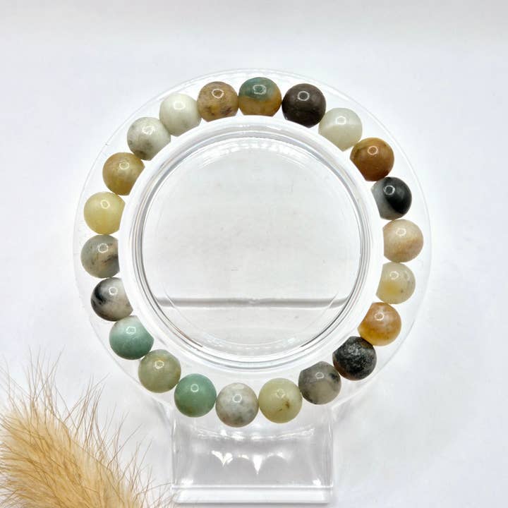 Gemstone bracelet with 8mm round beads - Morganite for wholesale by Moonlight Gemstones