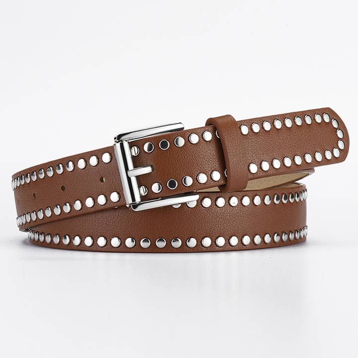 PUNK STYLE RIVET PIN BUCKLE PU BELT for wholesale by Lily Clothing