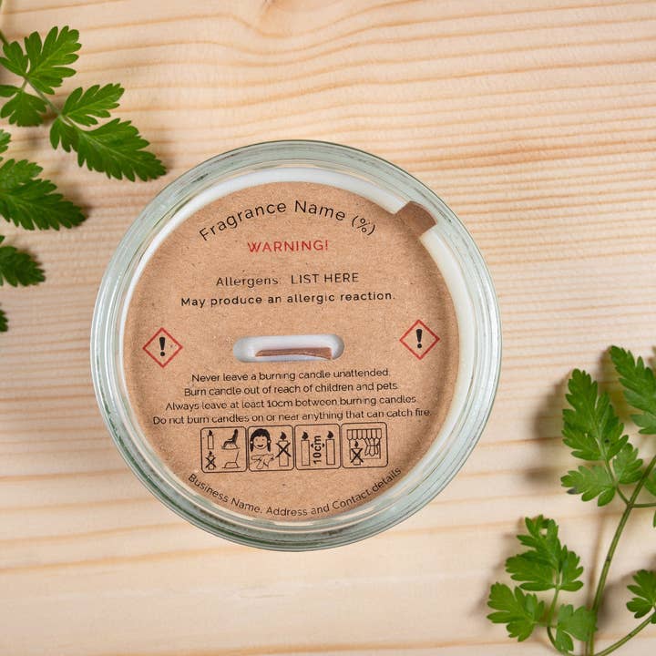 Fernery Designs – Suporte de vela por atacado – Capas de poeira personalizadas CLP Kraft Candle - para pavio de madeira2