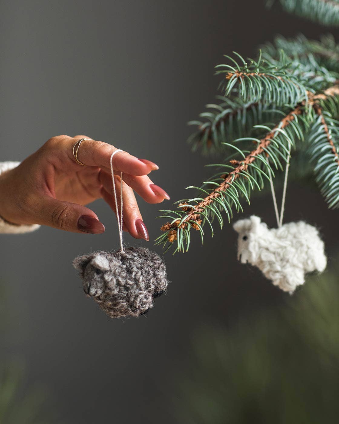 Farmhouse Pottery - Wholesale Ornament - Felted Sheep Ornament3