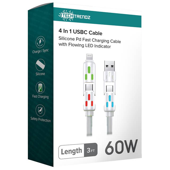 Tech Trendz - Wholesale Charging Cable - 4in1 USBC Cable 1