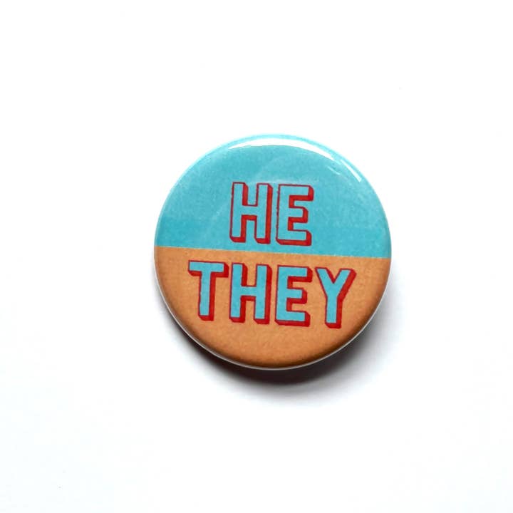TheThirdArrow - Wholesale Lapel Pin/Button - 1.25” Blue & Orange Pronoun Buttons2
