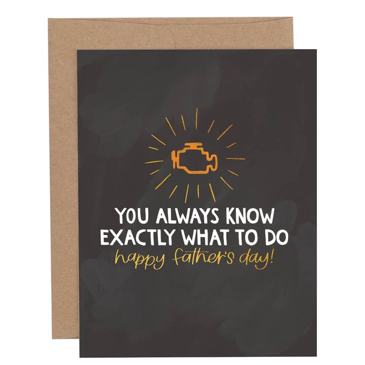 Engine Light Father's Day Greeting Card for wholesale by 1canoe2 | One Canoe Two Paper Co.