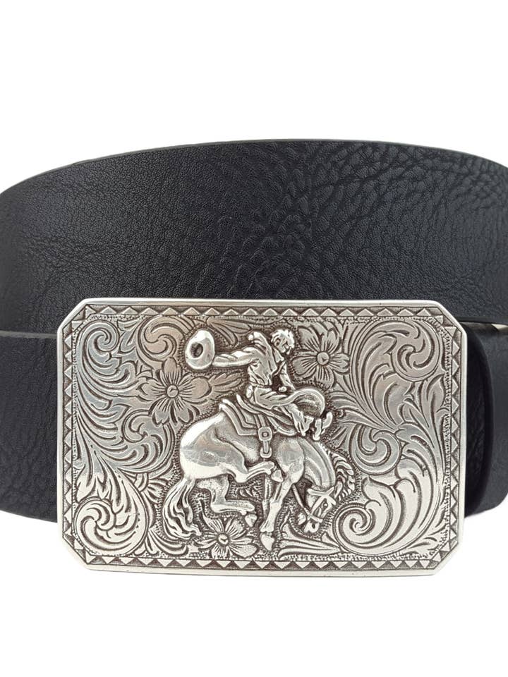 Cinto de Fivela Rodeo Prateado por atacado de Axesoria West