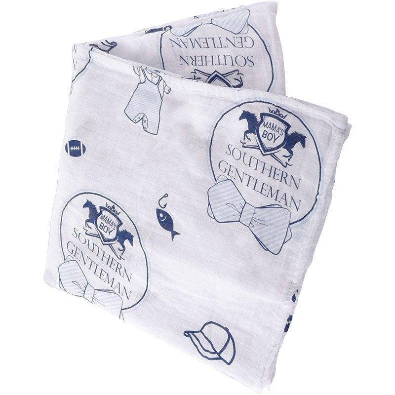 Little Hometown - Wholesale Swaddle - Baby - Southern Gentleman Baby Boy Muslin Swaddle Receiving Blanket2