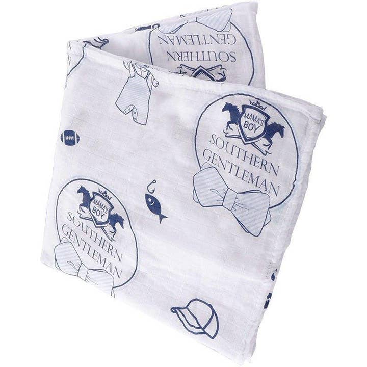 Little Hometown - Wholesale Swaddle - Baby - Southern Gentleman Baby Boy Muslin Swaddle Receiving Blanket2