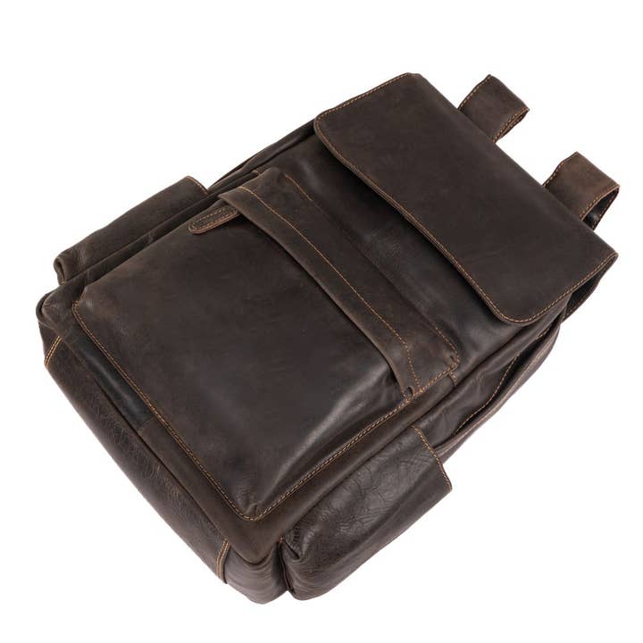 Greenwood Leather AU - Wholesale Backpack – Unisex - Leather Vintage Backpack Scott - Unisex Brown GW6809BRN4