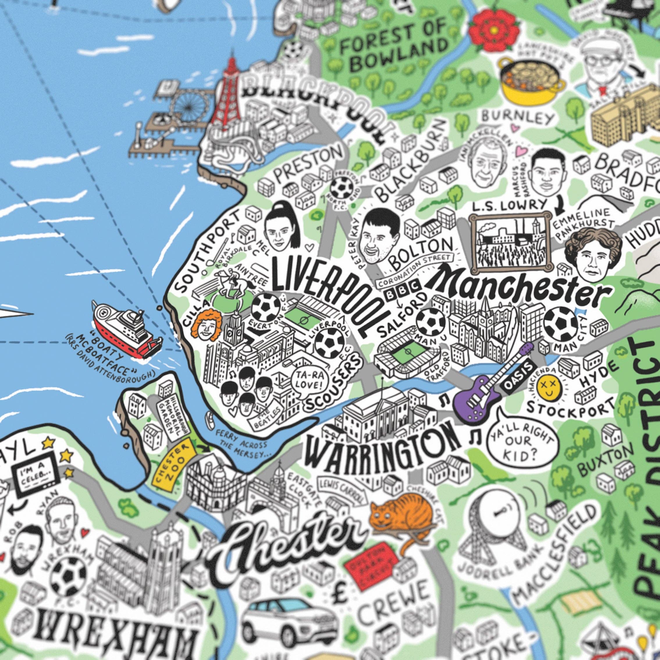 Evermade – wholesale Art print – Hand Drawn Map of Great Britain & Ireland Art Print16