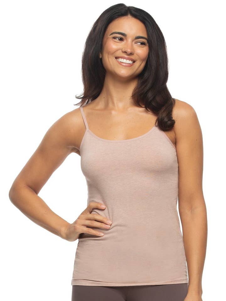 Organic Cotton Stretch Camisole - Taupe for wholesale by Felina