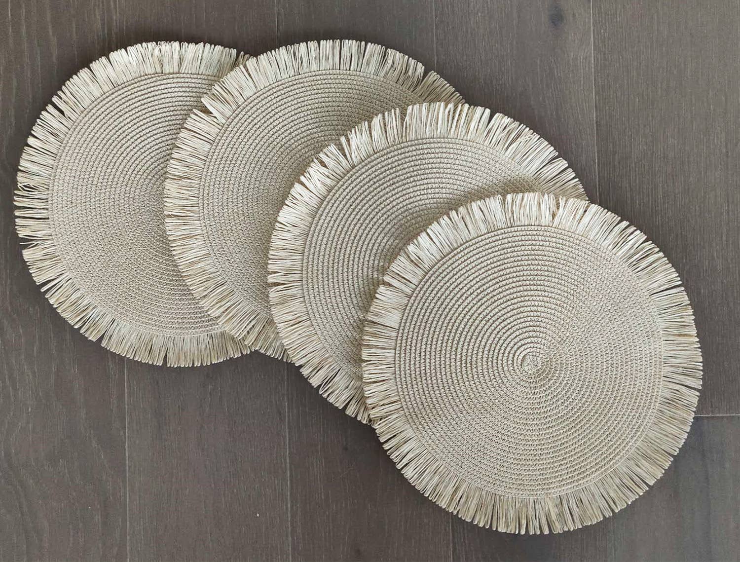 Fennco Styles - Wholesale Placemat - Handwoven Fringe Boho 15" Round Placemat30