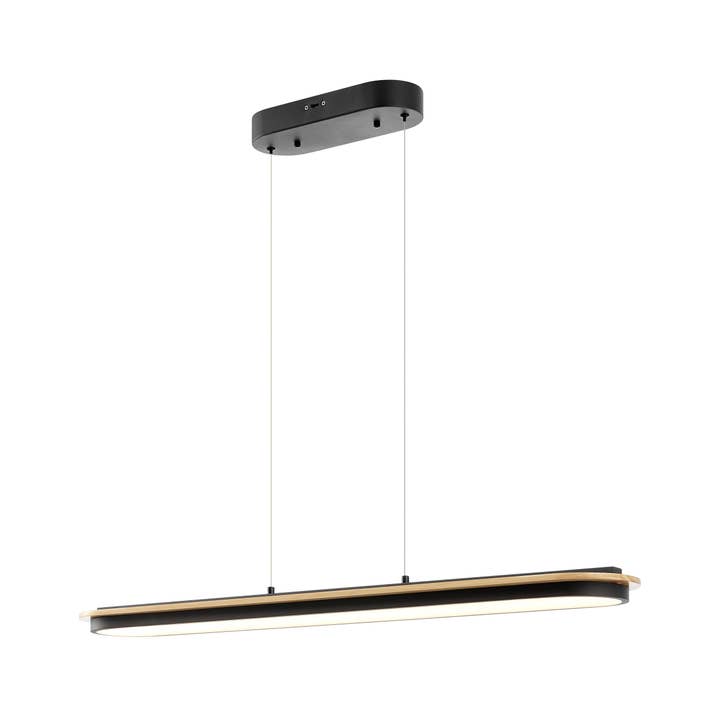 Finesse Decor - Wholesale Chandelier/Hanging Light - Chandelier Curved Linear Satin Black & Wood1