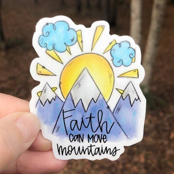 Faith Can Move Mountains Sticker for wholesale by Painted Skies