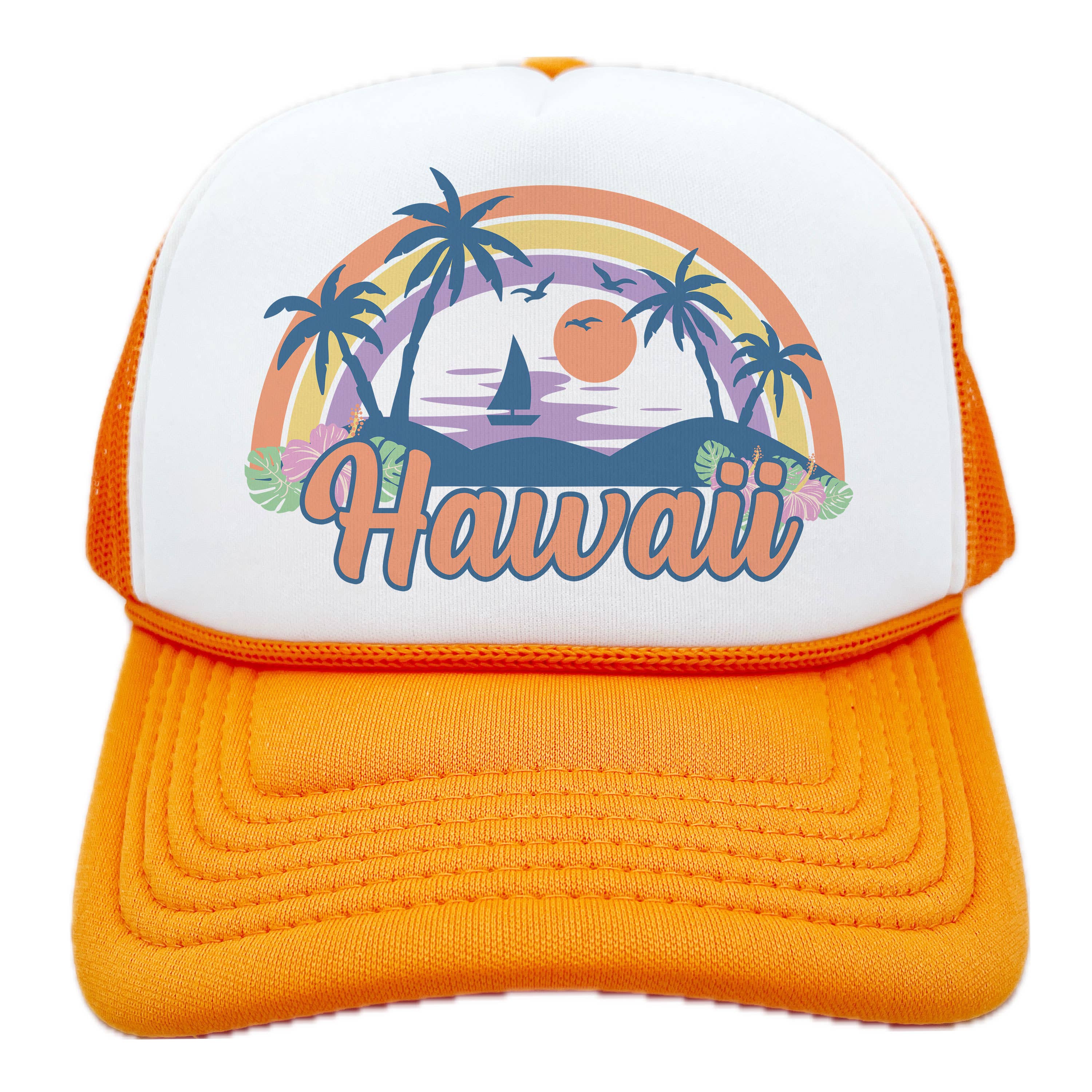 Hey Mountains - Wholesale Kids Hat - Kids - Kids' Hawaii Trucker Hat Palm Tree3