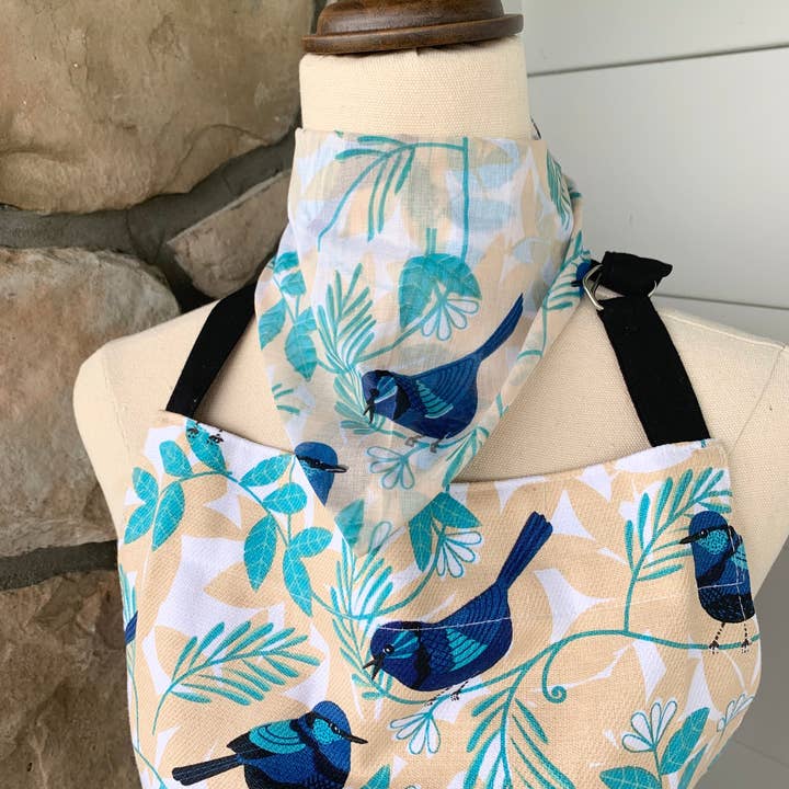 Allgifts Australia - Wholesale Bandana – Women's - Cotton Scarf/Gardeners Bandanna - Blue Wren4