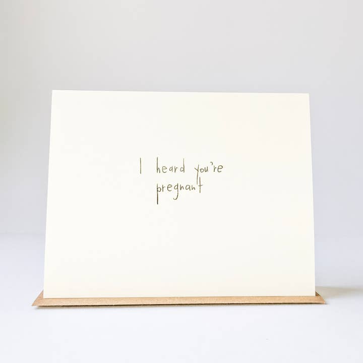 Pregnant Card for wholesale by under the stairs paper co.