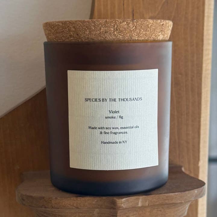 Violett, rök + fikon Handgjorda doftande sojaljus för wholesale av Species by the Thousands