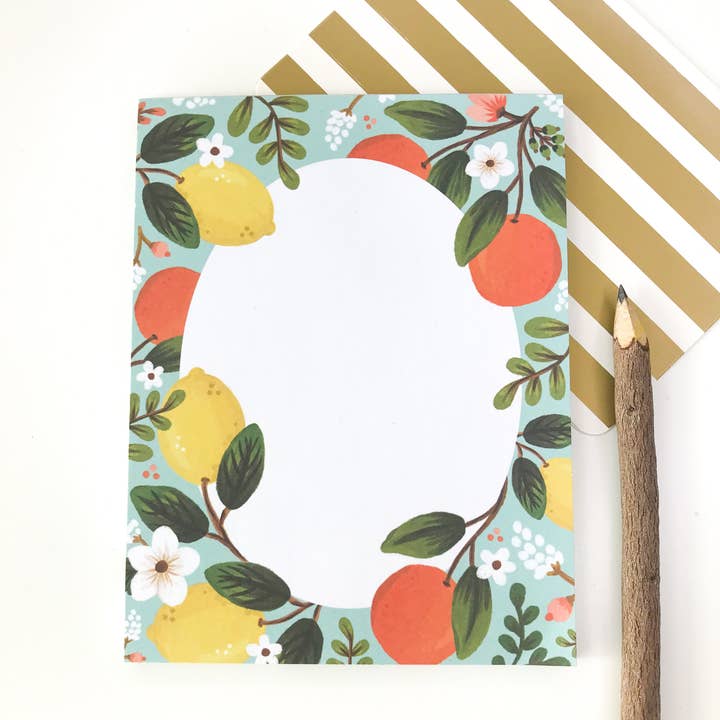 Bloc-notes Citrons et oranges pour la vente par Sherry Lou Studio