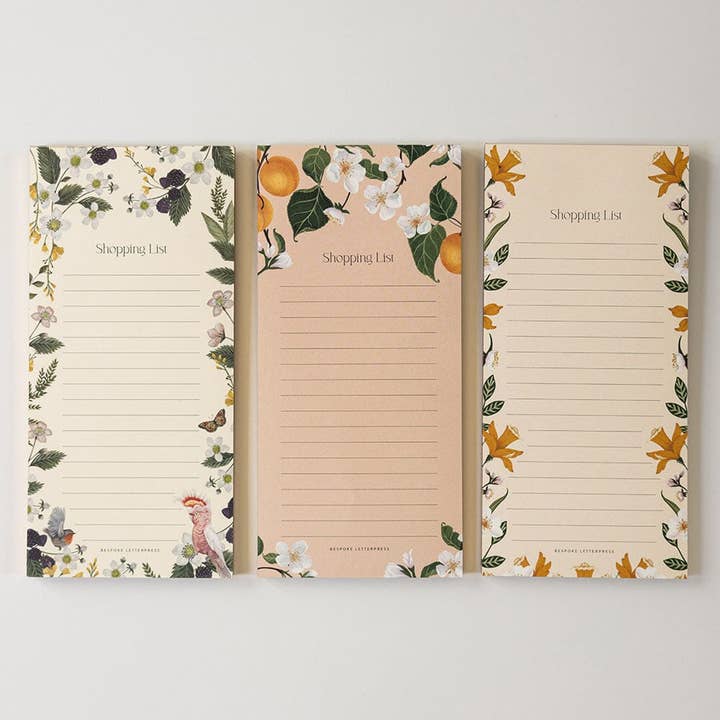 Bespoke Letterpress - Wholesale Notepad - Peaches Shopping List DL Notepad8