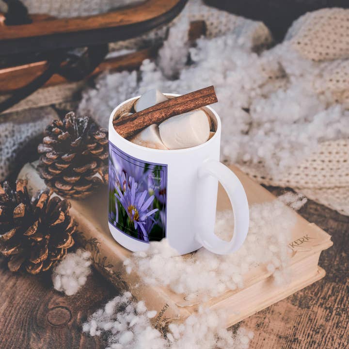 3dRose - Wholesale Coffee Mug - 3dRose, Purple English Aster Flowers Thinking of You, Mug11