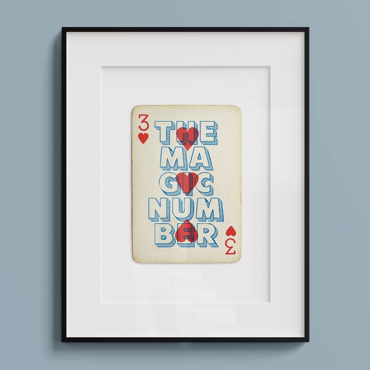 The Magic Number A4 Playing Card Print for wholesale by Hands & Hearts