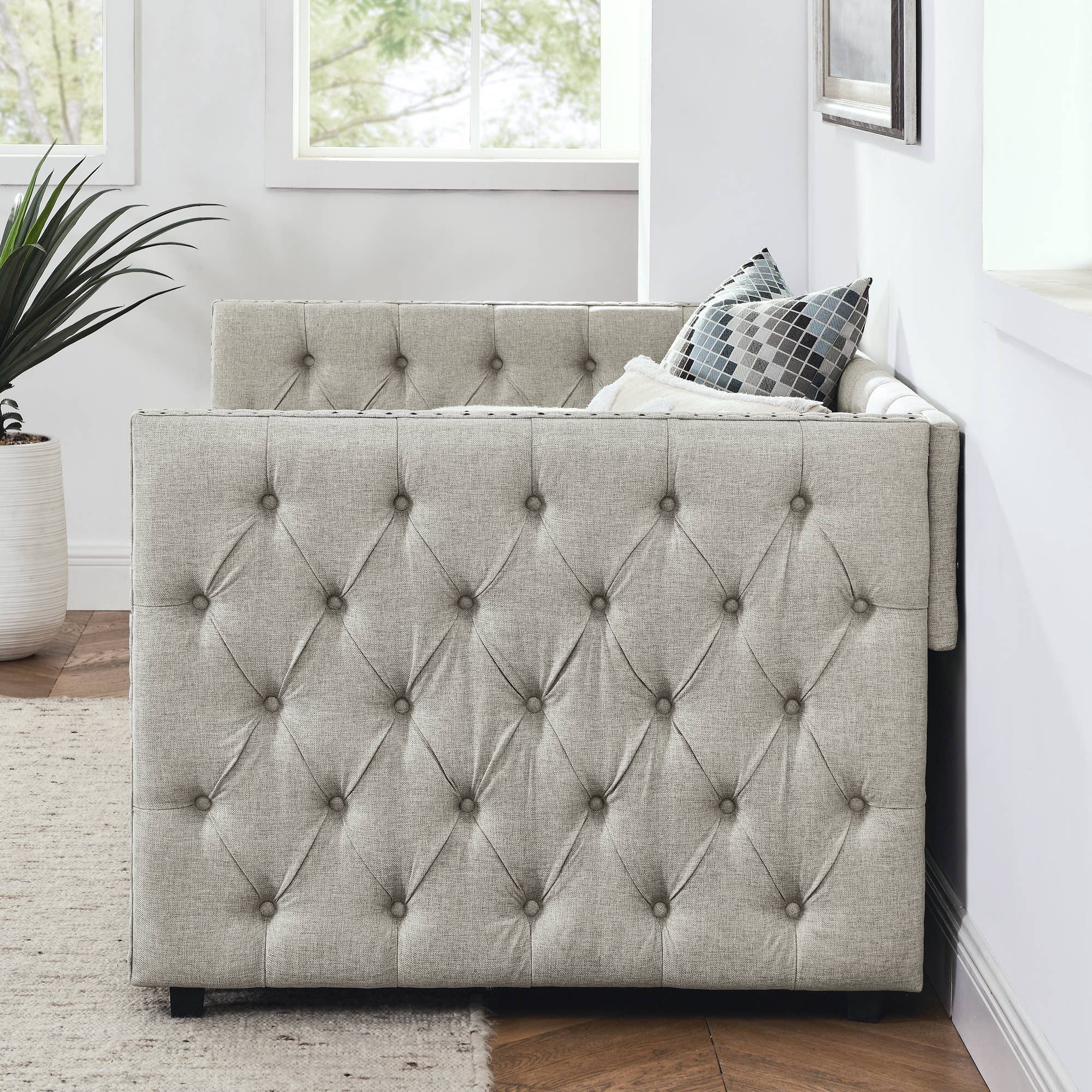 39F Inc. - Wholesale Bed - Upholstered Twin Size Daybed with Two Drawers with Button29