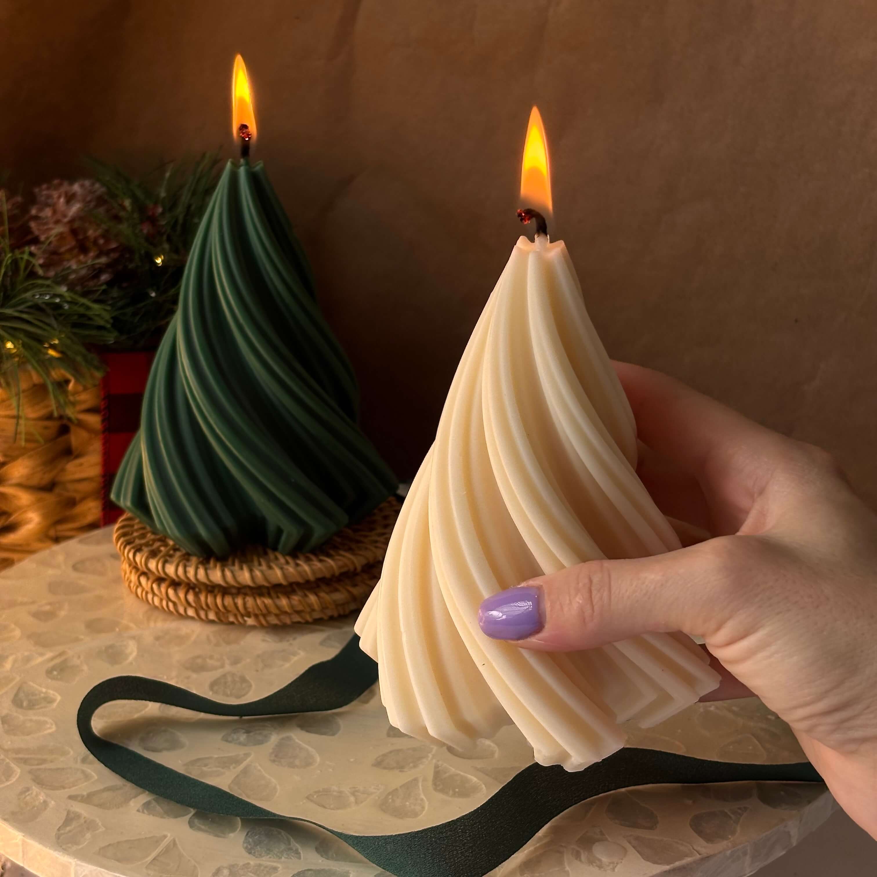 OH MY BOX - Vendita all'ingrosso Candele a colonna - Candela per Albero di Natale | Decorazione Natalizia Fatta a Mano3