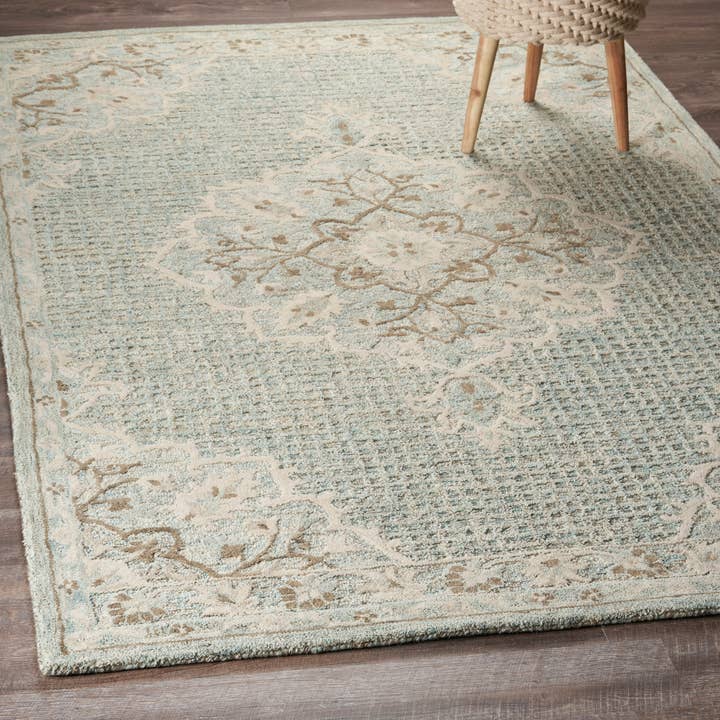 Turquoise Lagoon Medallion Area Rug for wholesale on Faire8