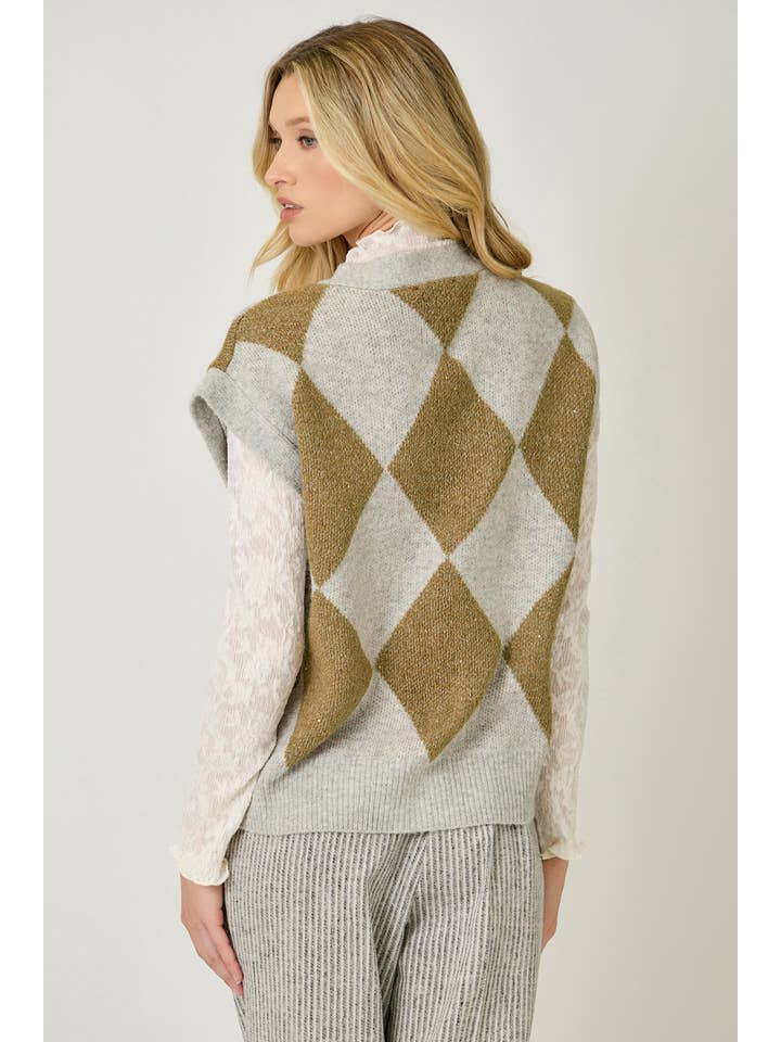 Mystree - Wholesale Sweater Vest - Women's - 61140 Argyle Sweater Vest21
