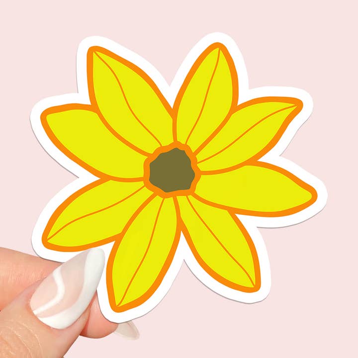 Coreopsis Floral Vinyl Sticker for wholesale by Soapster Box