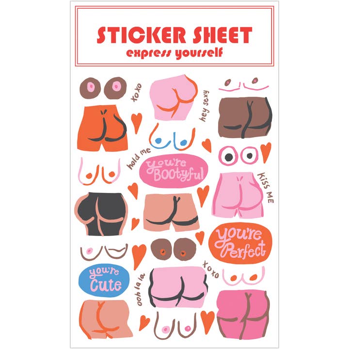 Boobs and Butts Sticker Sheet for wholesale by THE FOUND