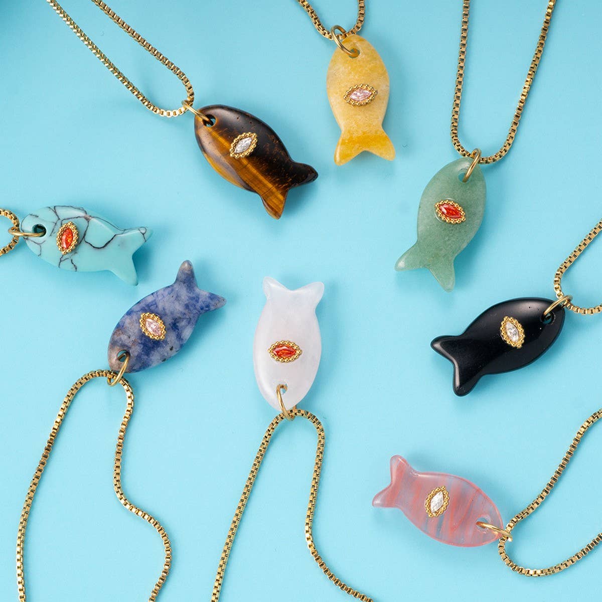 ACCITY - Wholesale Pendant/Charm Necklace - Minimal Fish Pendant Necklace for Beach_CWMM752411