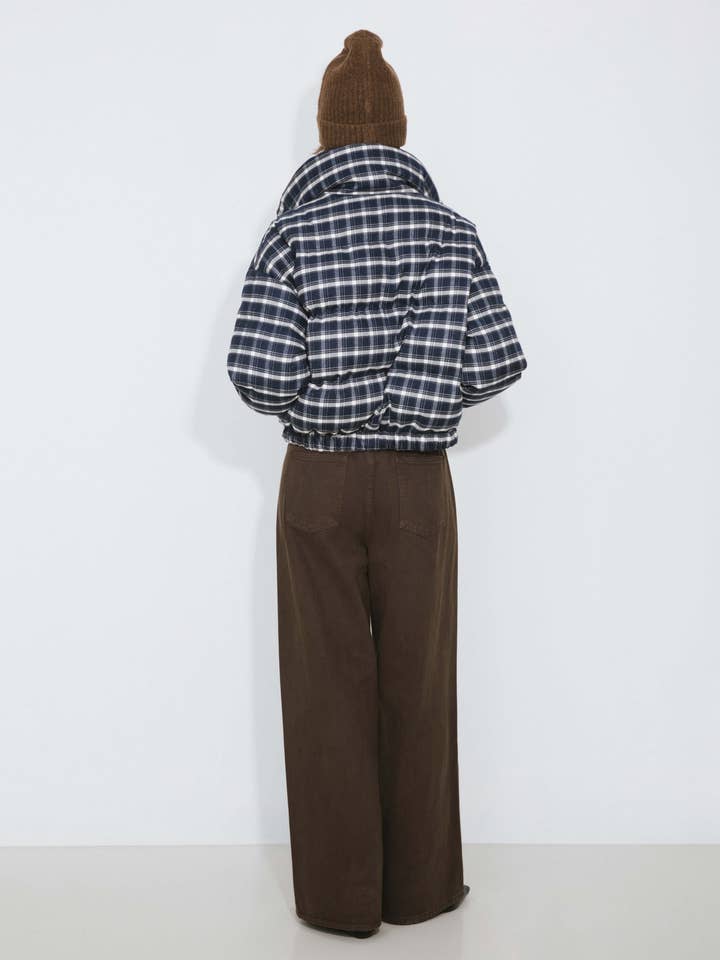 SteelBlue Blue Striped Short Down Coat for wholesale on Faire5