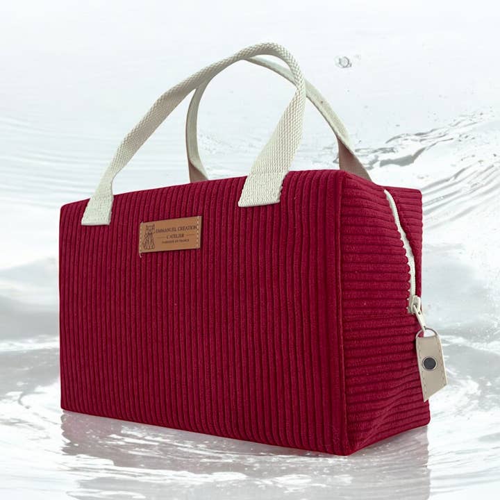 Ice cube S cooler bag, "Corduroy" wine lees for wholesale by Emmanuel Création
