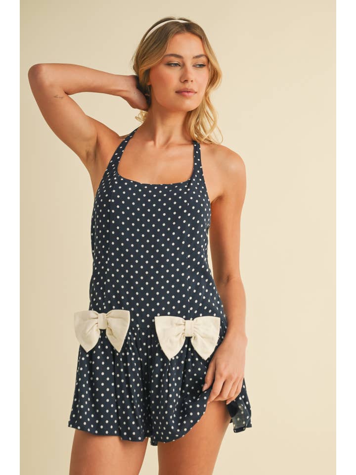 Klesis - Vente Combishort – femme - IR2204 COMBISHORT À POIS AVEC DÉTAILS NŒUD DEVANT27