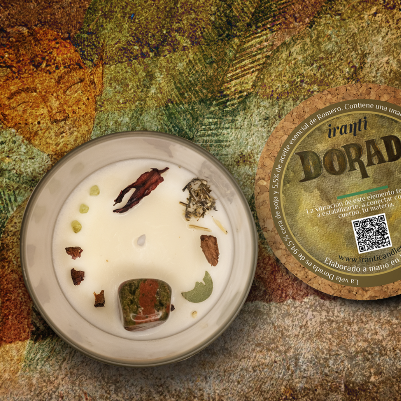 Iranti candles - Wholesale Jar/Filled Candle - GOLDEN SCENTED CANDLE (M) Rosemary essential oil.0